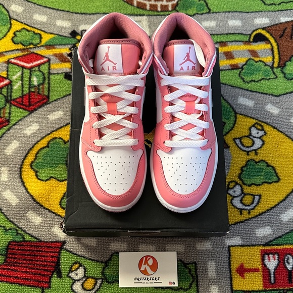 Size 4.5Y/6W Jordan 1 Mid Valentines Day (2023) Sneakers - Picture 2 of 10